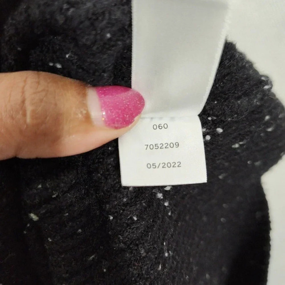 CeCe Black Speckled MockNeck Pullover Sweater Women Size M Knobby Balloon Sleeve - Picture 9 of 9